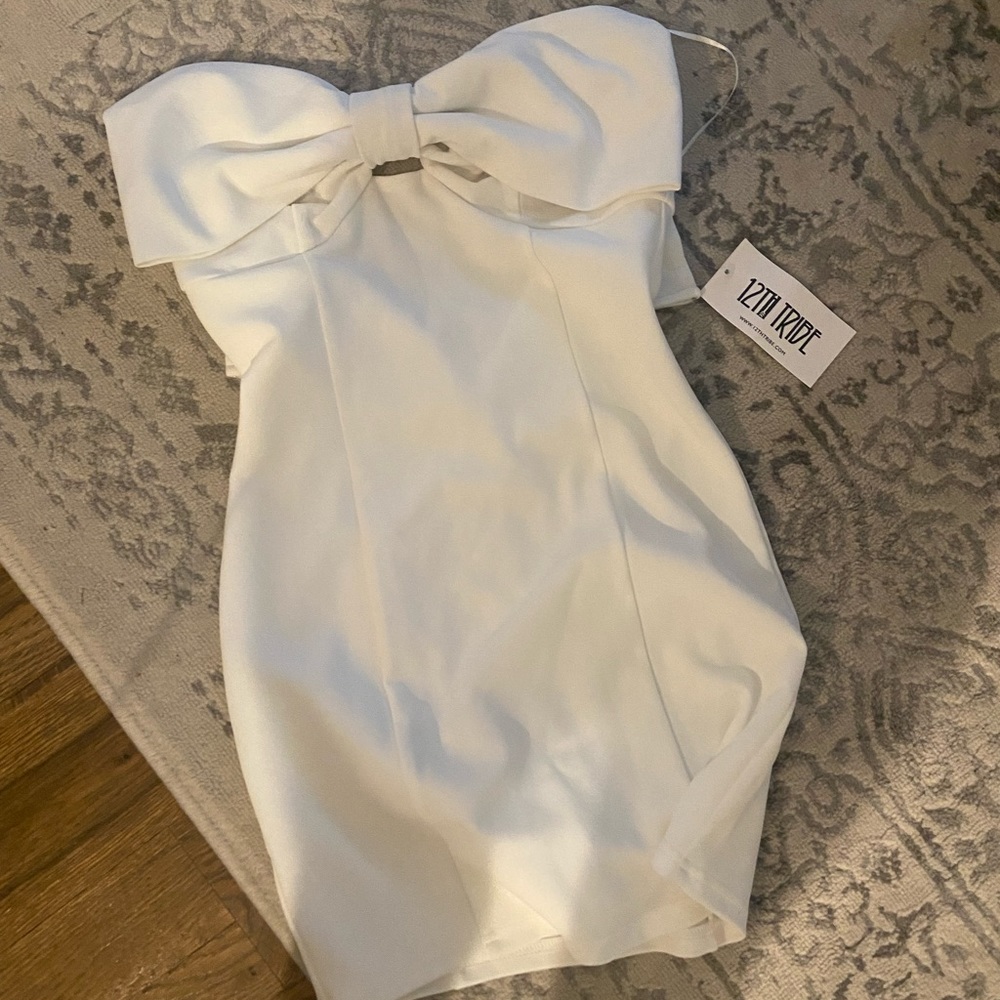 12th tribe white bow dress